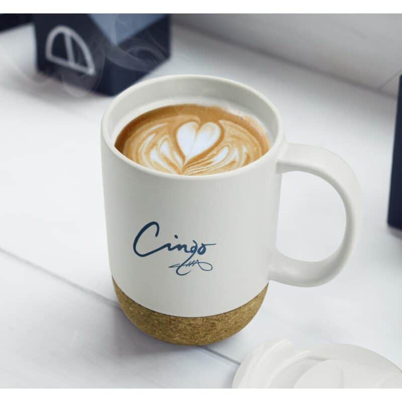 Custom Asobu® 12 Oz. Cork Ceramic Coffee Mug